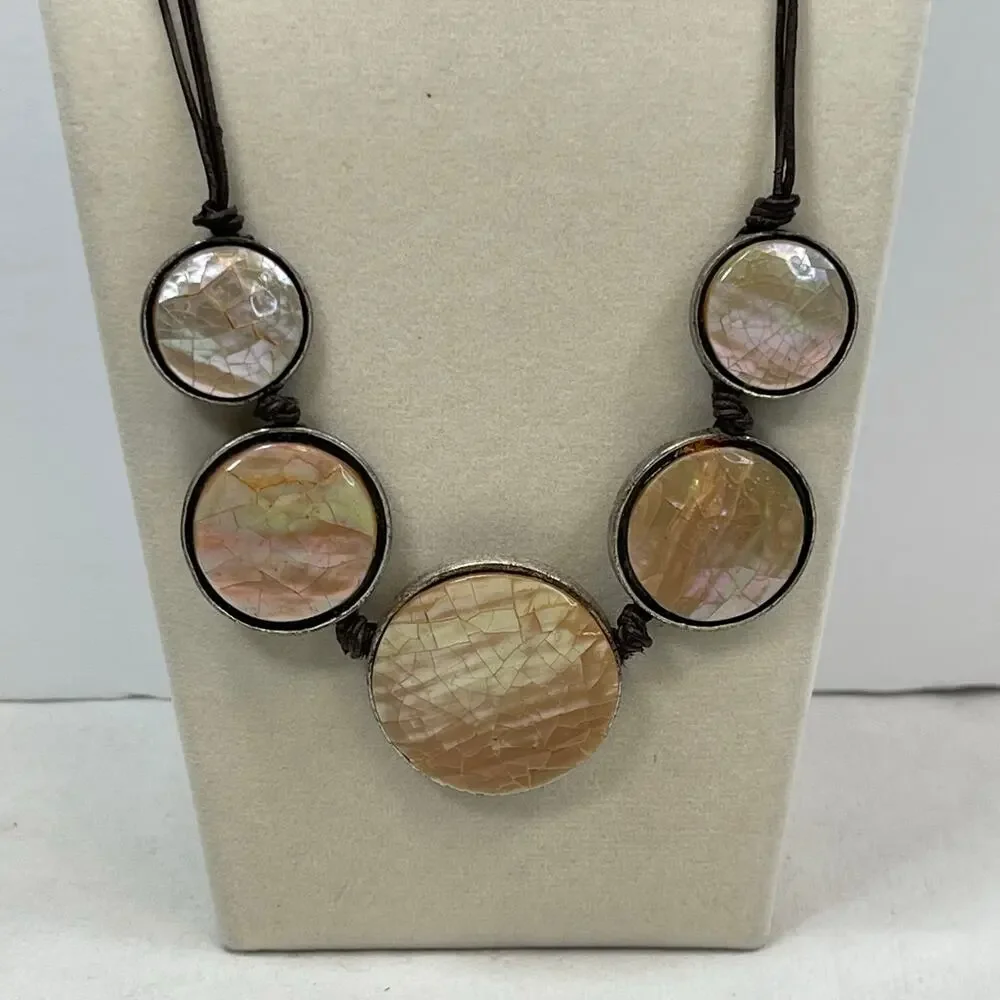 Xc Round Iridescent Necklace Boho 10